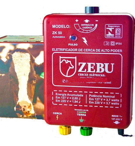 Central Eletrificador Aparelho Choque Cerca Rural Zebu Agro