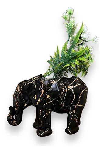 Escultura Figura Elefante Con Maceta Artificial Decorativa