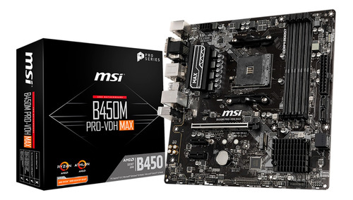 Placa Mae Msi B450m Pro-vdh Max Am4 Chipset B450