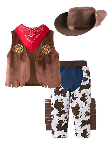 Set De Ropa Para Bebé, Disfraz De Cosplay De Vaquero, 4 Unid