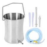 2l Health Stainless Steel Enema Bucket With 4 Spouts