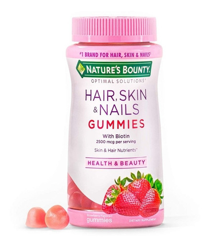 Gomitas Cabello Piel Uñas Nature's Bounty Biotina 120 Ct