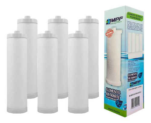 6 Refil Rosca P/ Filtro Branco Acqualimp Fpe-02r Caixa Dágua