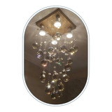 Lustre De Cristal Maravilhoso Dourado Com 50cm Altura