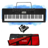 Kit Teclado Casio Ctk-3500 Musical 5/8 Com Capa Vermelha