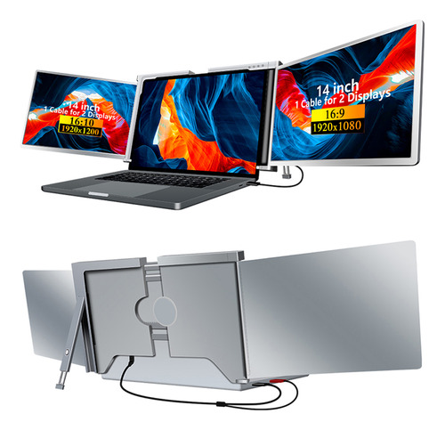 Monitor Con Cable Expansion 2 De 14 Pulgadas Para Windows,