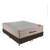 Cama Box Queen Marrom E Colchão Ortobom Airtech Springpocket