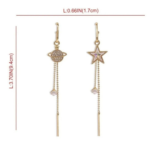 Aretes Largos Con Diseño Romantico Estrella Moda Fashion