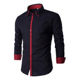 Camisa Para Hombre Manga Larga Casual Unicolor