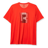 Reebok Running Camiseta Gráfica De Manga Corta, Rojo Instint