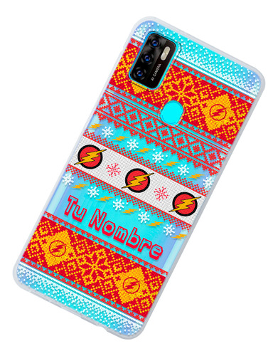 Funda Para Zte Flash Ugly Sweater Navidad Con Tu Nombre