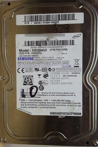 Disco Duro Samsung Hd204ui 2tb Sata 3.5 - 824 Recuperodatos