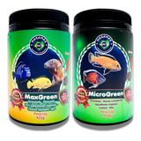 Kit Ração Para Peixe Ciclídeos Maxi Green + Micro Green 454g