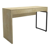 Mesa Para Escritório Desk 2 Gavetas Camarim Natura C/ Preto