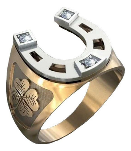 Anillos Para Hombre De Aleación En Forma De Herradura Hojas