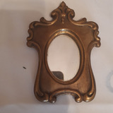 Espejo Antiguo De Madera Estilo Francés Con Laqueado Dorado 