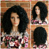 Peruca Front Lace Cacheado Afro Fibra Bio Organica Importada