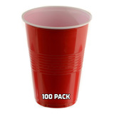 [paquete De 100] Vasos De Plástico Rojos De 16 Onzas - Vasos