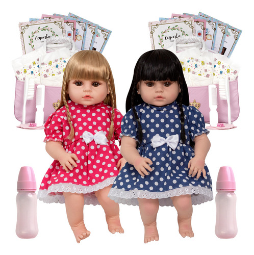 Bebe Reborn Gêmeas 100% De Silicone Princesas Rápido