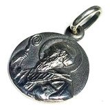 Medalla De San Benito De Plata 925 14 Mm.diametro