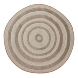 Tapete Decorativo Agra Round 160x160 Cm Diseño De La Tela Beige