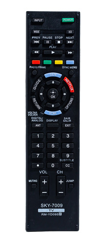 Controle Compatível Com Tv Sony Bravia Sky-7009