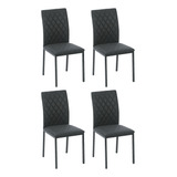 Silla Living Comedor Cocina Set X4 Tapizada Niviko Reforzada