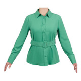 Camisa Casual Mujer Color Verde 961-14
