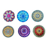 Pack 12 Imanes Refrigerador Circulo 5cm Mandala