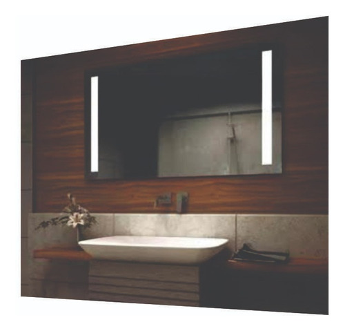 Espejo Para Baño Con Luz Led Integrada De Dos Barras 45x65cm