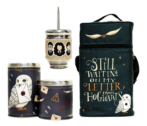 Equipo De Mate Sin Termo Harry Potter Cuero Set Kit Matero