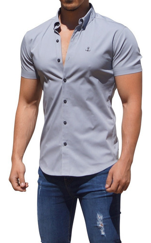 Camisas Silver Manga Corta John Leopard Envio Gratis Slimfit