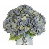 Hortensias Artificiales 1ramo -5flores-diam.16cm- Azul/verde