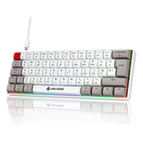 Lexonelec 60% Teclado Mecánico Juegos, Interruptores Azules,