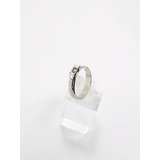 Anillo De Oro Blanco Laminado 18k Con Cristal Mujer Rommanel