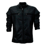 Chamarra Biker Hombre Vinipiel Cuello Redondo Roosevelt 62