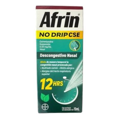 Afrin No Drip Cse Suspensión 0,5 Mg\u002Fml, 1 Frasco Nebulizador 15 Ml | MercadoLibre