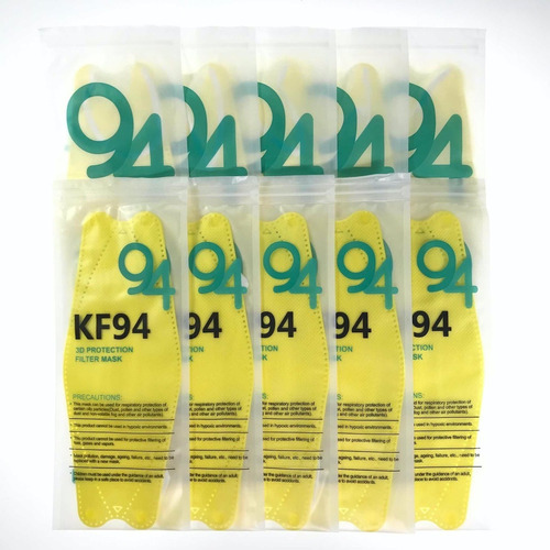 Cubrebocas Kf94 Mascarillas 3d Colores 10pzs Filtración 94%