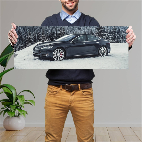 Cuadro 30x80cm Auto 2014 Tesla Model S P85d 2922 31