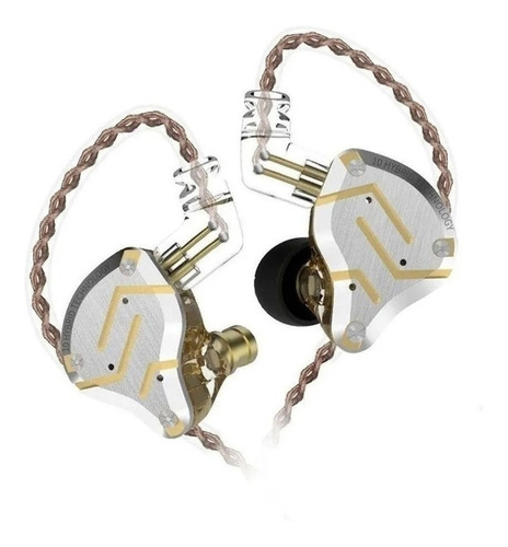 Audífonos In-ear Gamer Kz Zs10 Pro With Mic Glare Gold