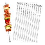 Set X12 Palitos 43cm Pinches Brochette Parrilla Asado 