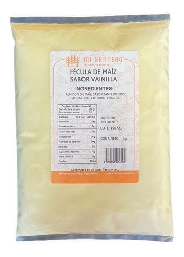 Fécula De Maíz Atole Sabor Vainilla 1 Kilo A Granel