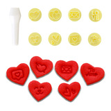 Kit 9 Pçs Carimbo Amor Coração Love Confeitaria Doce Gourmet