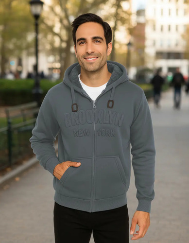 Sudadera Hoodie Hombre Forro De Peluche Gorro Bingos Star