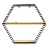 Nicho Hexagonal Prateleira Aço Mdf