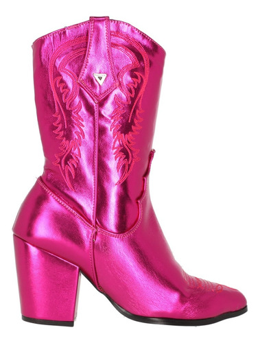 Bota Vaquera Bordada Cowboy Metálica Montana Cabra De Mujer