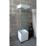 Vitrina Columna Simple 45cm Melamina Vidrio Exhibidor