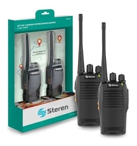 Kit 2 Radios Steren Rad-010 Walkie 16canales 30km Clip Bases