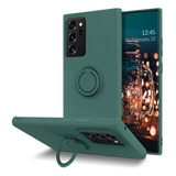 Funda Galaxy Note 20 Ultra De Silicona + Soporte Verde