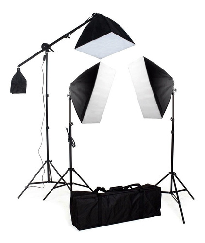 Kit Iluminação Contínua Estúdio Softbox 50x70 E Girafa 220v